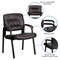 Emma and Oliver Faux Leather Executive Reception Chair with Powder Coated Frame